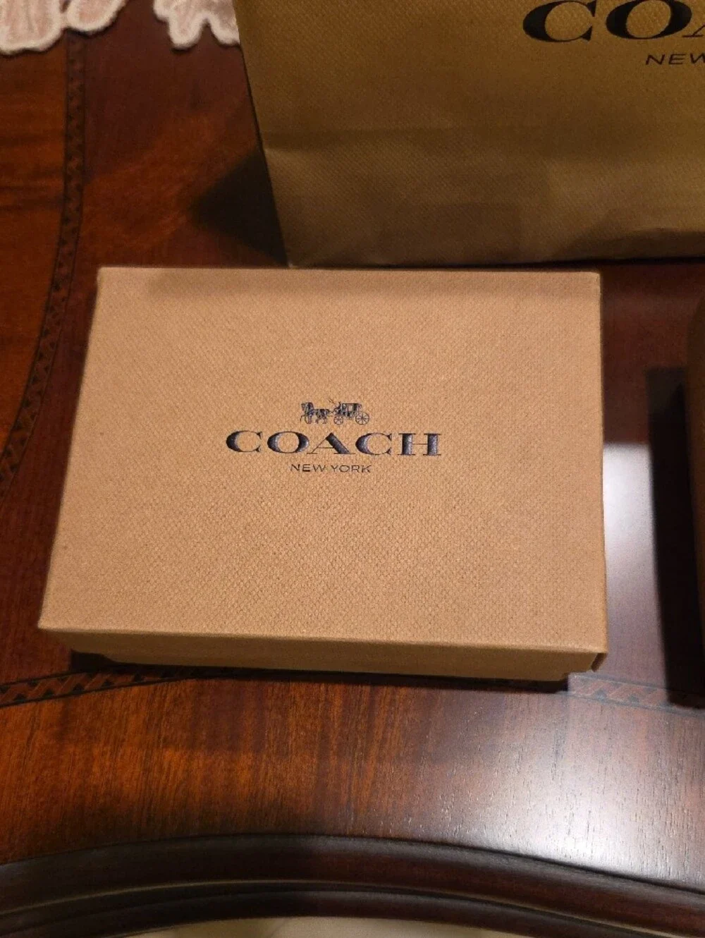 Coach Tan Gift Bag and Boxes Set
